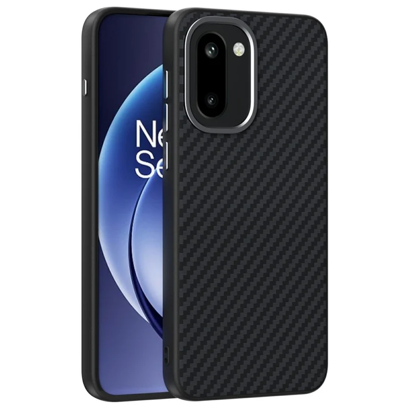 ABEEL For OnePlus 15R 5G Magnetic Case Carbon Fiber Texture Phone Back Cover - Black