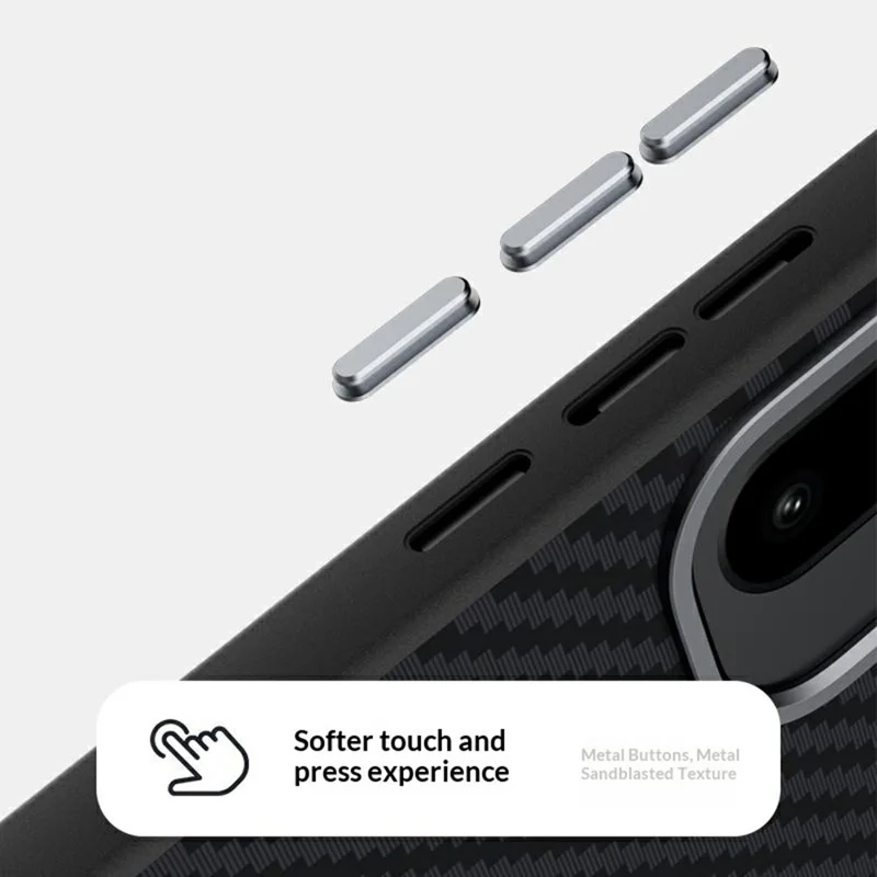 ABEEL For OnePlus 15R 5G Magnetic Case Carbon Fiber Texture Phone Back Cover - Black