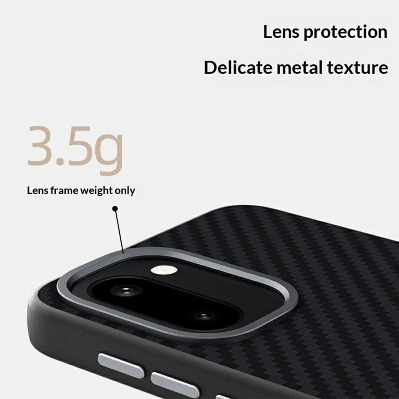 ABEEL For OnePlus 15R 5G Magnetic Case Carbon Fiber Texture Phone Back Cover - Black