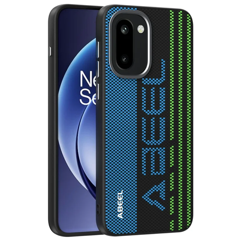 ABEEL For OnePlus 15R 5G Magnetic Case Micro-Embossing 6D Printed PC TPU Aluminum Alloy Leather Phone Cover - Outstanding No. 1