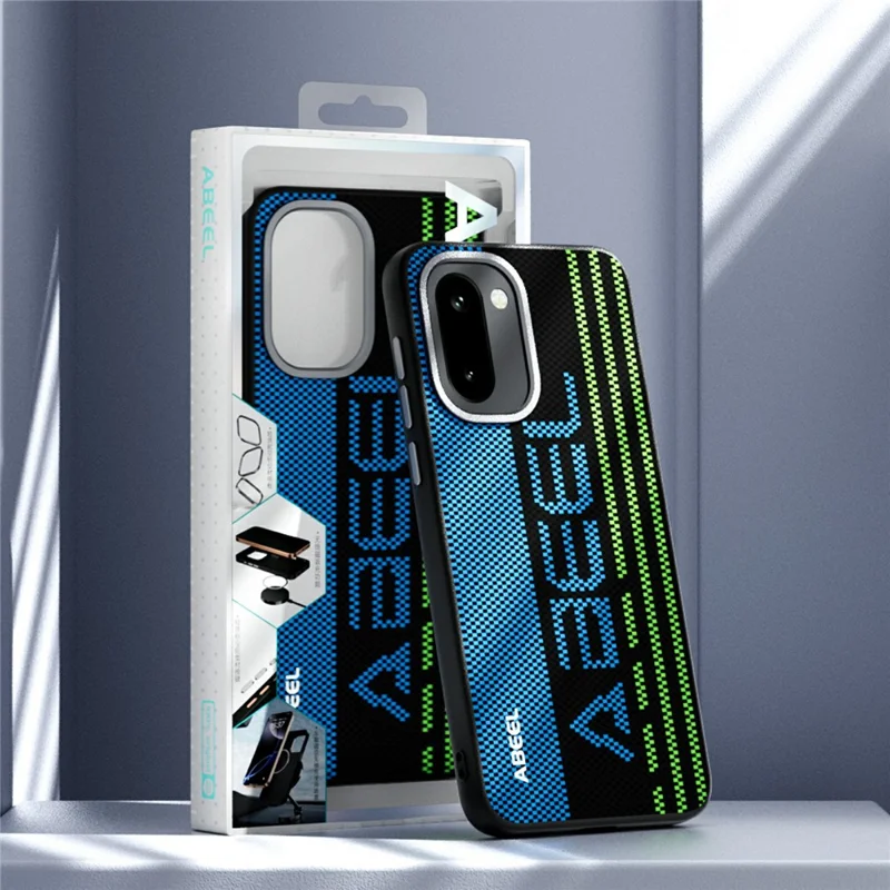 ABEEL For OnePlus 15R 5G Magnetic Case Micro-Embossing 6D Printed PC TPU Aluminum Alloy Leather Phone Cover - Outstanding No. 1