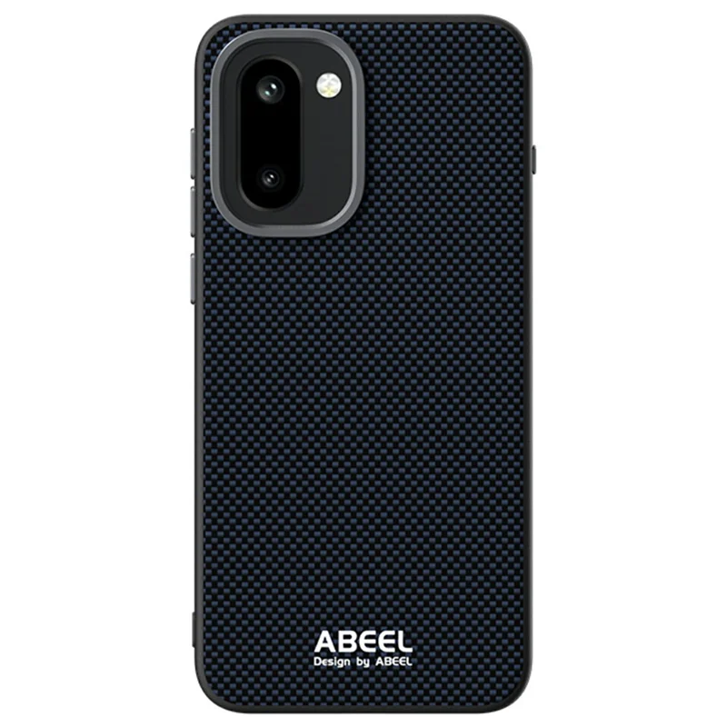 ABEEL For OnePlus 15R 5G Magnetic Case Printed PC TPU Aluminum Alloy Leather Phone Cover - Black