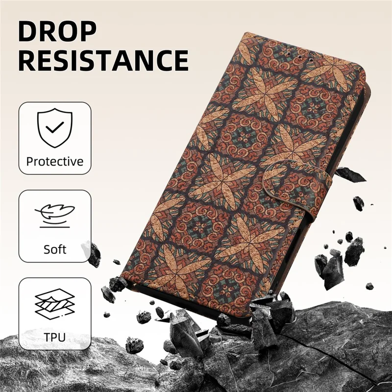 For Sony Xperia 10 VII Leather Wallet Case Bohemian-style TPU PU Phone Cover with Stand - Hearts