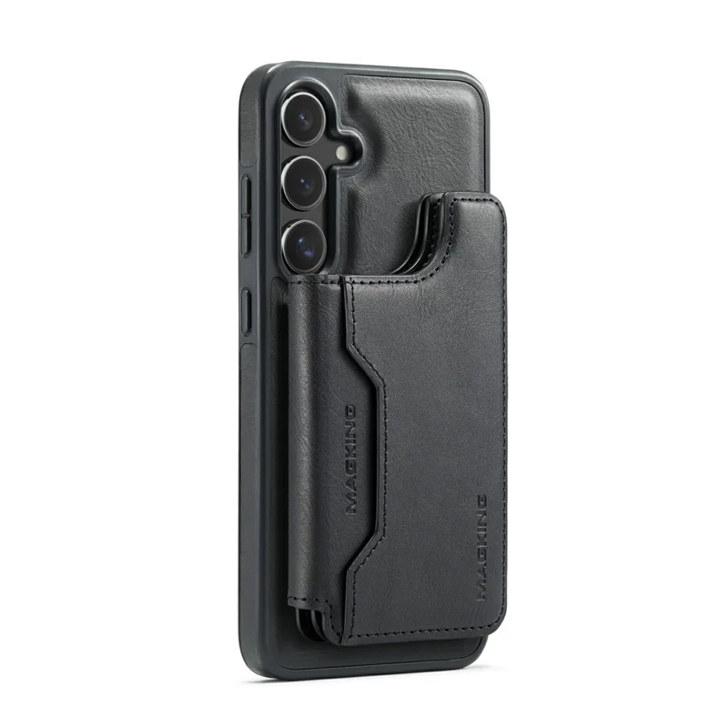 MAGKING K3 Series For Samsung Galaxy S24 FE Magnetic Case Detachable Wallet PC + TPU + PU Phone Cover - Black