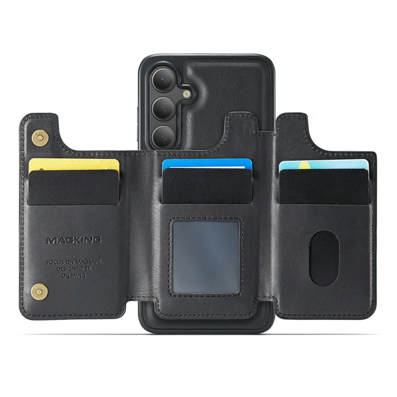 MAGKING K3 Series For Samsung Galaxy S24 FE Magnetic Case Detachable Wallet PC + TPU + PU Phone Cover - Black