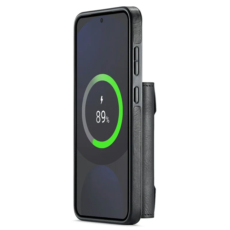 MAGKING K4 Series For Samsung Galaxy S24 FE Magnetic Case Detachable Wallet PU TPU PC Phone Cover - Black