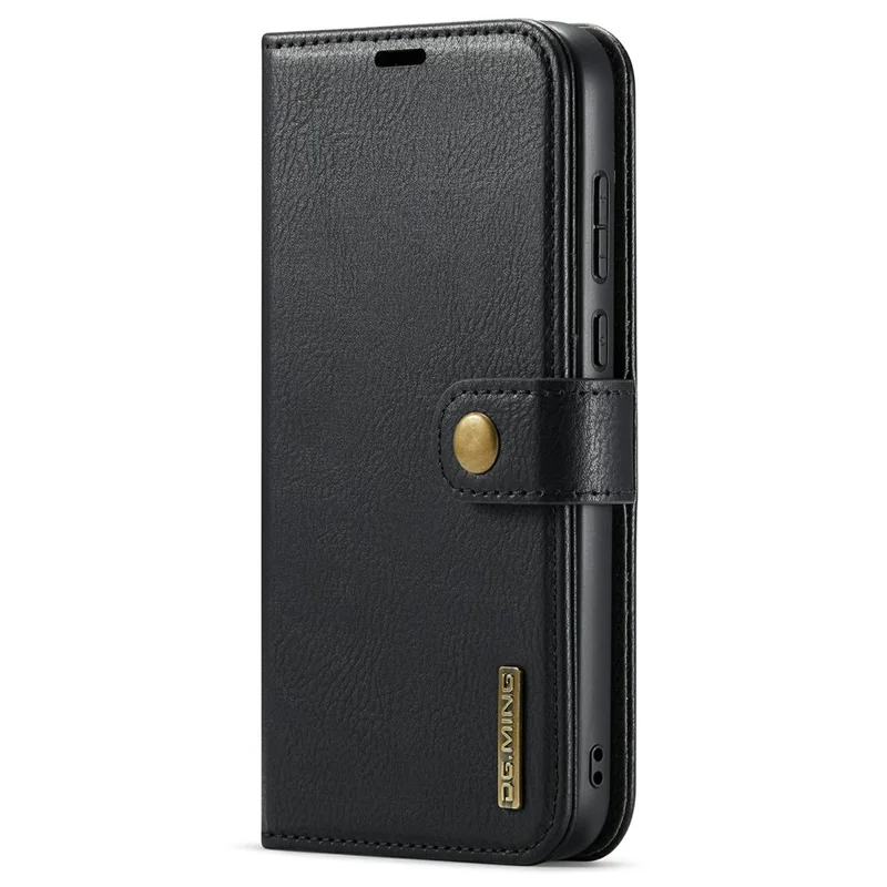DG.MING for OnePlus 15 5G Case Detachable Wallet Stand Split Leather Phone Cover - Black