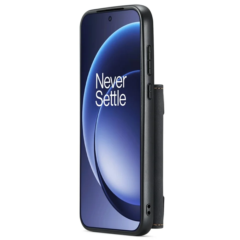 DG.MING M2 Series for OnePlus 15 5G PU Leather Tri-Fold Multiple Card Slots Holder Pocket Purse - Black