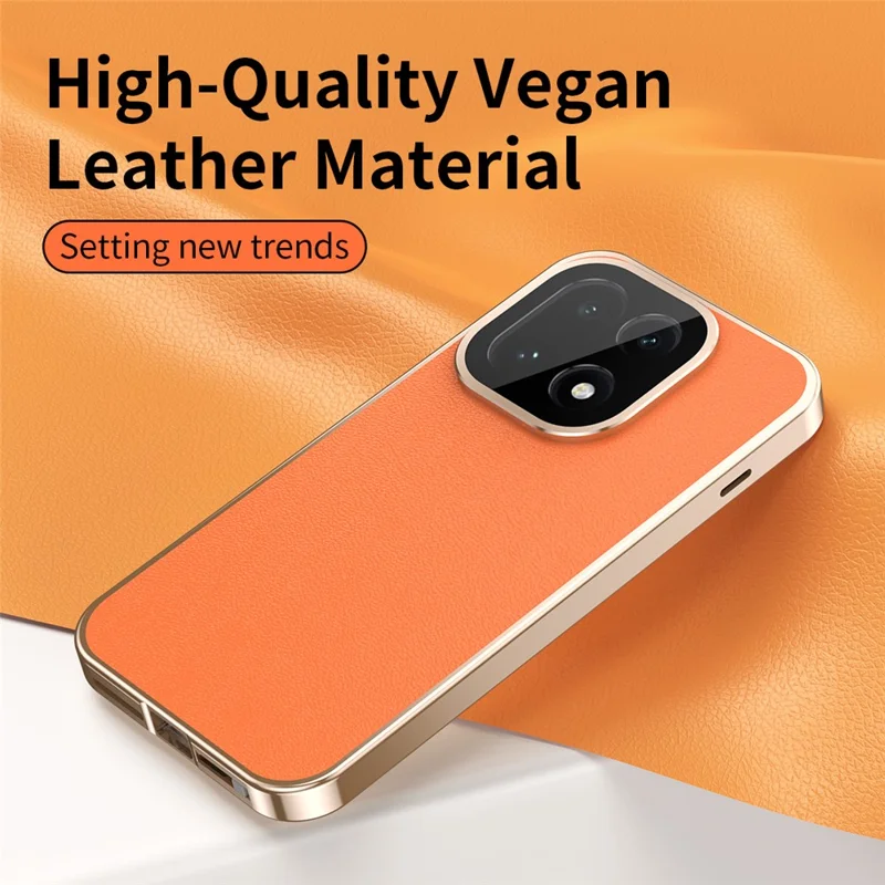For OnePlus 15 5G Case Magnetic Frame Front Tempered Glass Leather PC Back Phone Cover - Orange