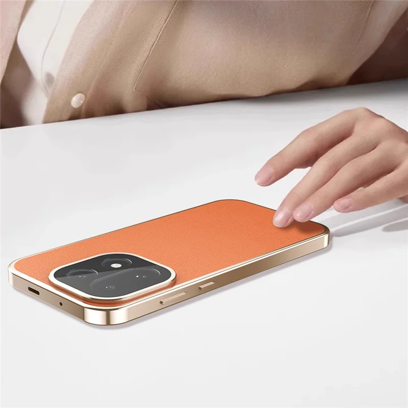 For OnePlus 15 5G Case Magnetic Frame Front Tempered Glass Leather PC Back Phone Cover - Orange
