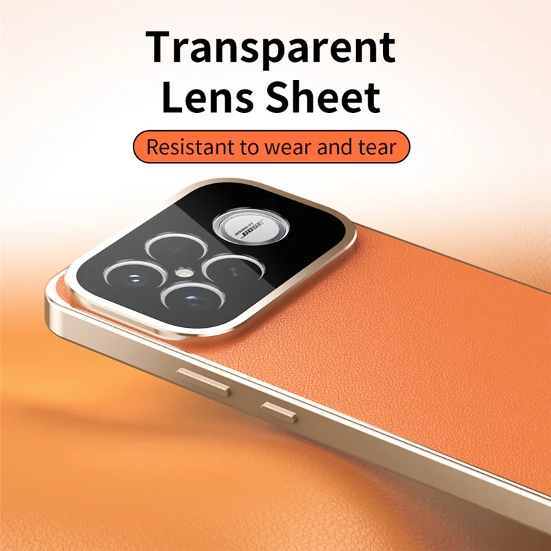 Cover per Xiaomi Poco F8 Ultra / Redmi K90 Pro Max 5G con Telaio Magnetico, Vetro Temperato Frontale, Schiena in Pelle Vegana e PC - Arancione