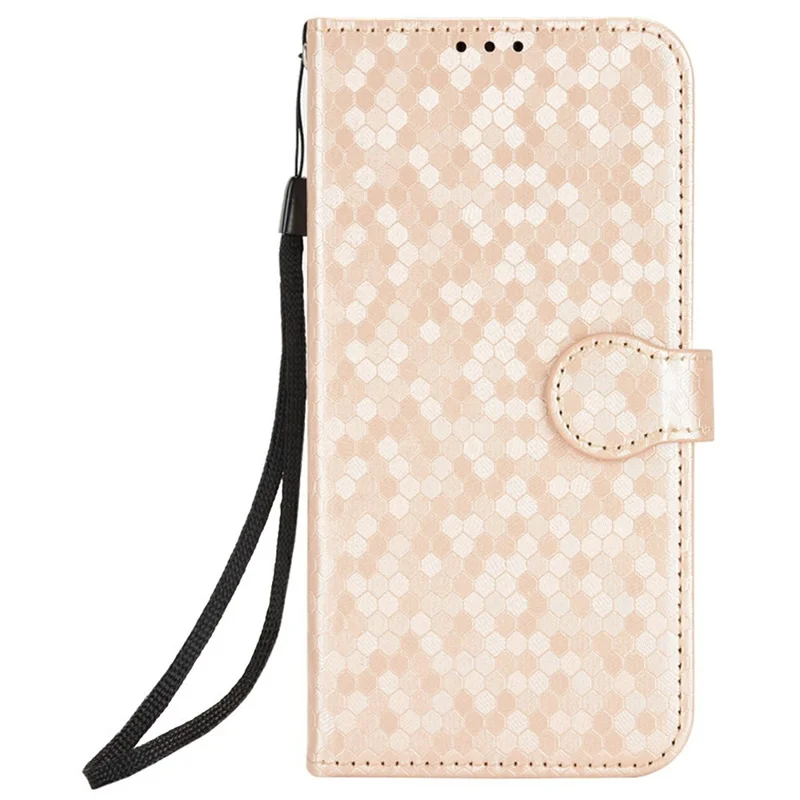 For Xiaomi 17 Ultra 5G Wallet Case Dot Pattern Imprint PU Leather Phone Cover with Wrist Strap - Rose Gold