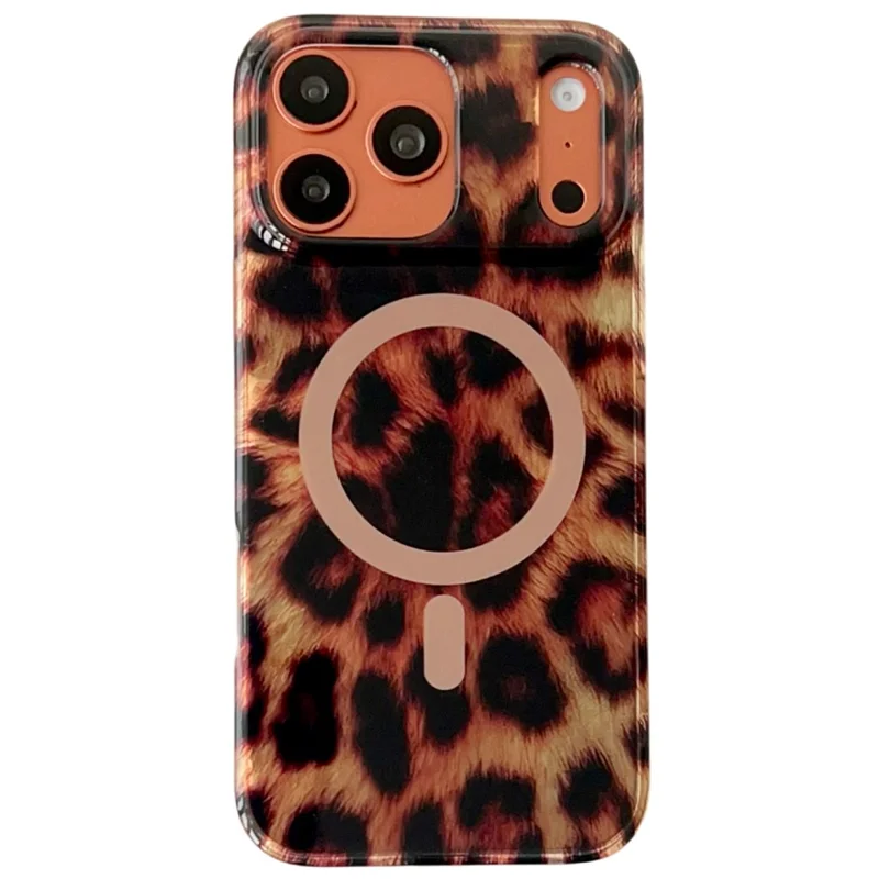 Capa para iPhone 17 Pro Max Compatível com MagSafe, Estampa de Leopardo IMD, Capa para Telemóvel TPU PC - Estilo A