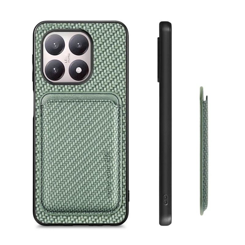 For Xiaomi 15T Magnetic Case Detachable Card Holder Phone Back Cover - Green