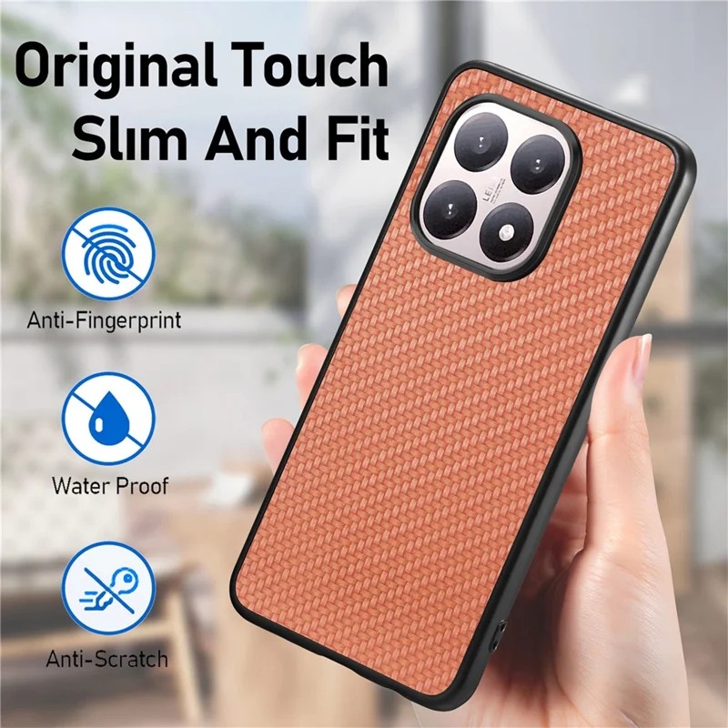 For Xiaomi 15T Case Carbon Fiber Texture PU Leather + PC + TPU Phone Cover - Black