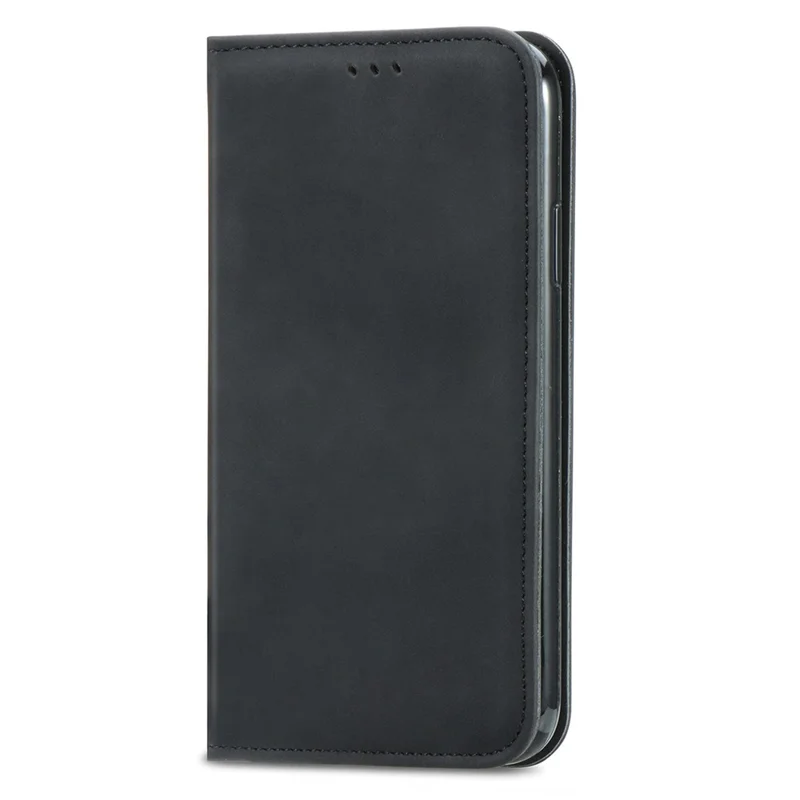 For Xiaomi 17 Leather Case with Card Holder Magnetic Absorption Phone Cover - Black