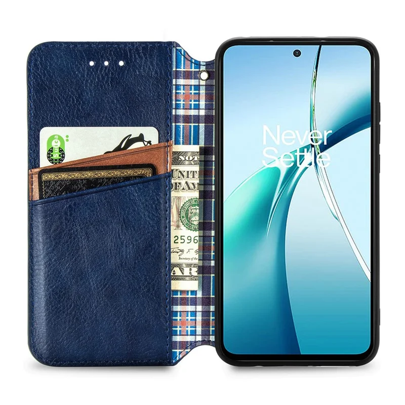 For Xiaomi 17 Case Rhombus Imprint PU Leather Wallet Phone Cover - Blue