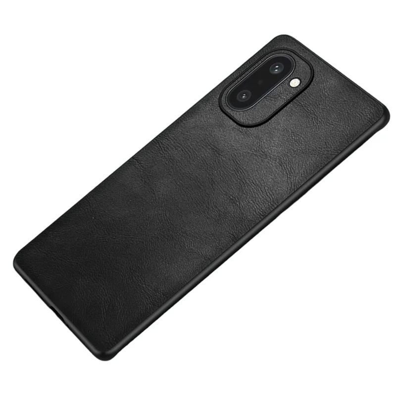 For OnePlus Ace 6T 5G Case Retro Leather Coated PC + TPU Phone Cover - Black