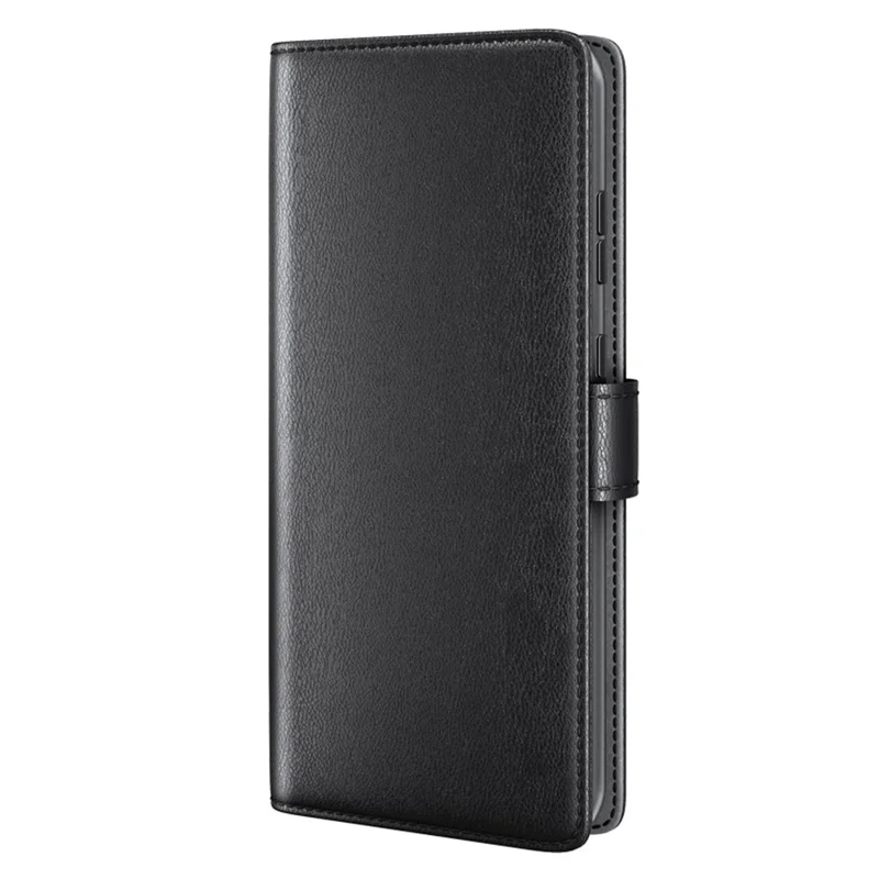 For OnePlus Ace 6 5G Case Genuine Split Leather Phone Cover with Wallet Stand - Black