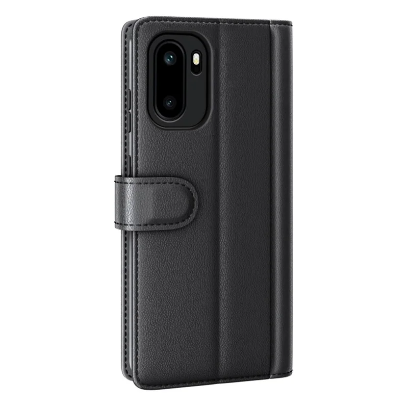 For OnePlus Ace 6 5G Case Genuine Split Leather Phone Cover with Wallet Stand - Black