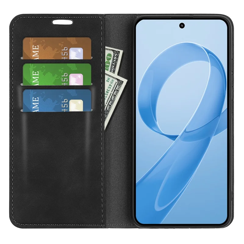 For OnePlus Ace 6 5G Case Skin Touch Leather Wallet Phone Cover - Black