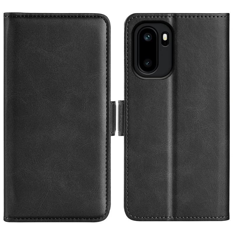 For OnePlus Ace 6 5G Case Calf Texture Leather Wallet Phone Cover - Black