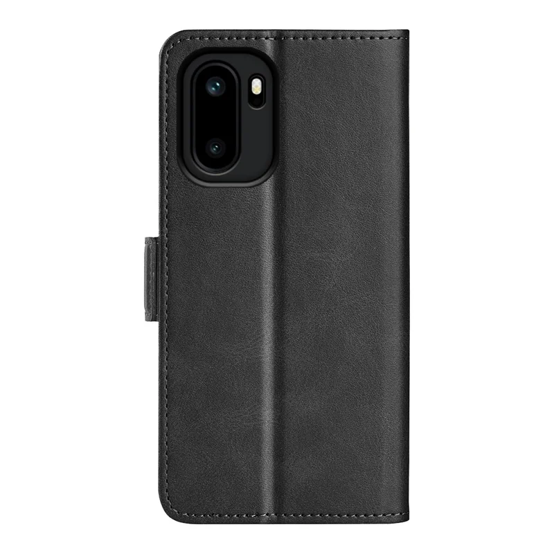 For OnePlus Ace 6 5G Case Calf Texture Leather Wallet Phone Cover - Black