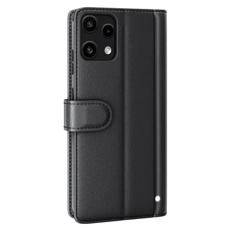 For Nothing Phone (3a) Lite 5G Case Genuine Split Leather Phone Cover with Wallet Stand - Black