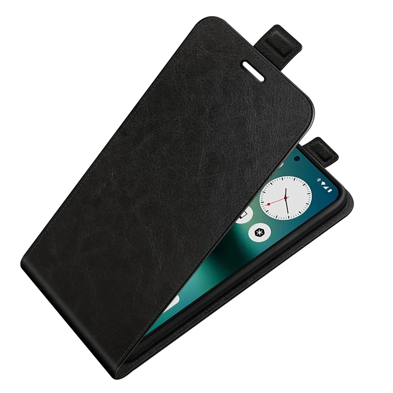For Nothing Phone (3a) Lite 5G Case with Card Slots Vertical Flip Leather Phone Cover - Black