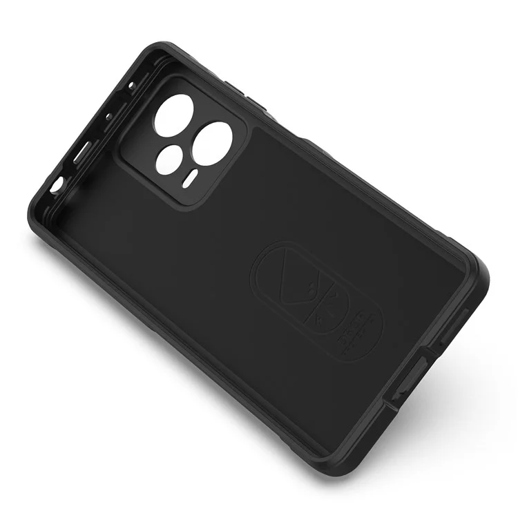 For Xiaomi Redmi Note 12 Pro+ 5G Soft TPU Impact-Resistant Case Rugged Back Anti-Slip Phone Cover - Black