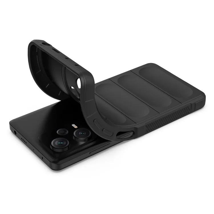 Para Xiaomi Redmi Note 12 Pro+ 5G Capa Protetora de TPU Macio Resistente a Impactos Capa Traseira Antiderrapante - Preto