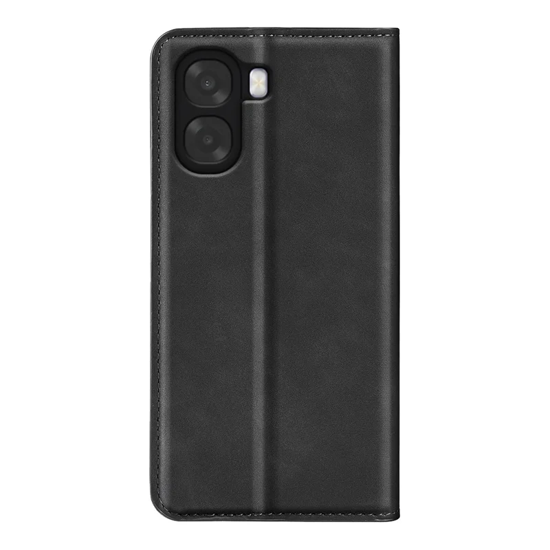 For Oppo A6x 4G / A6x 5G Case Skin Touch Leather Wallet Phone Cover - Black