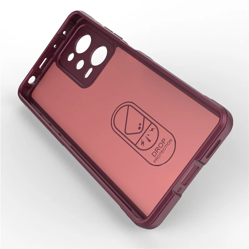 For Xiaomi Redmi Note 12 Pro 5G Drop-proof Back Cover Flexible TPU Anti-scratch Phone Case - Wine Red
