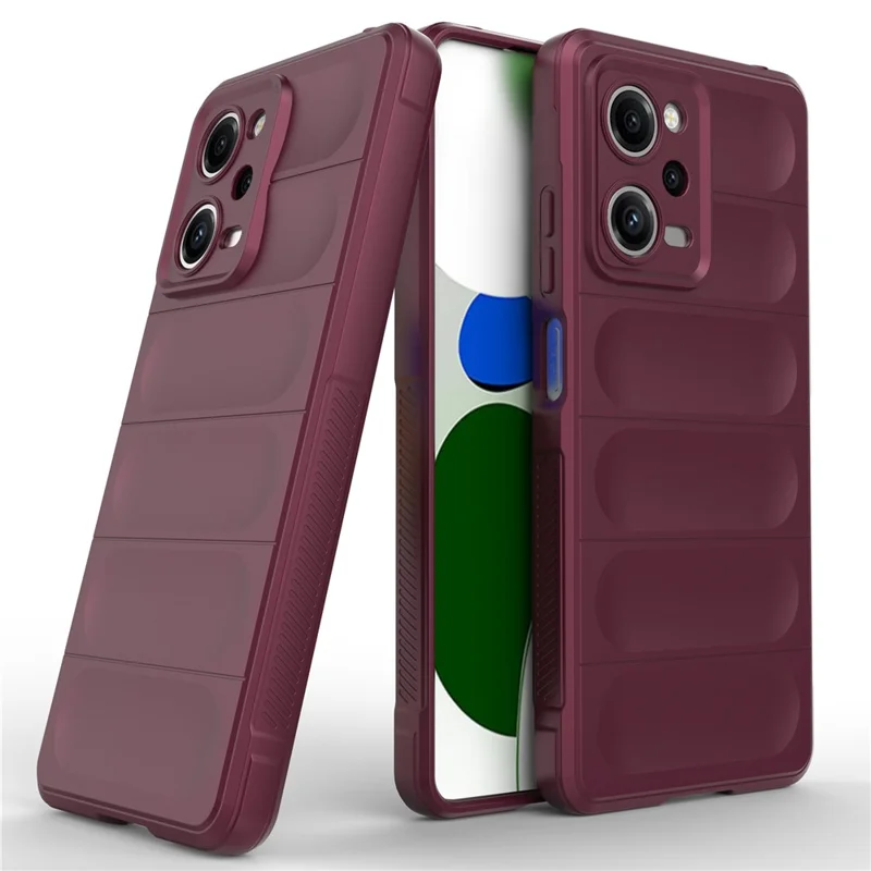 For Xiaomi Redmi Note 12 Pro 5G Drop-proof Back Cover Flexible TPU Anti-scratch Phone Case - Wine Red