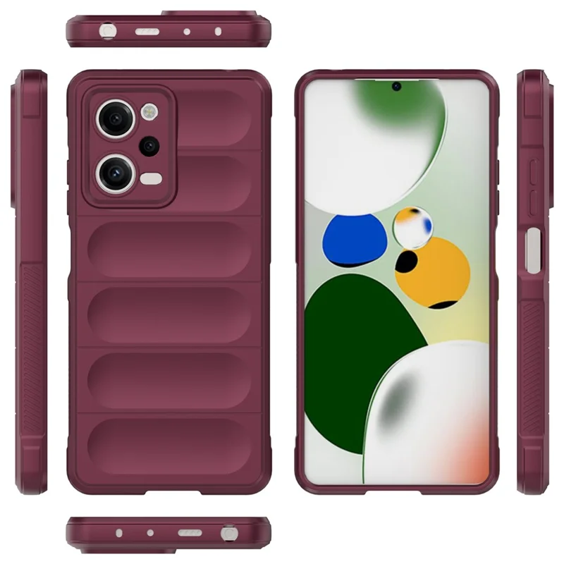 For Xiaomi Redmi Note 12 Pro 5G Drop-proof Back Cover Flexible TPU Anti-scratch Phone Case - Wine Red