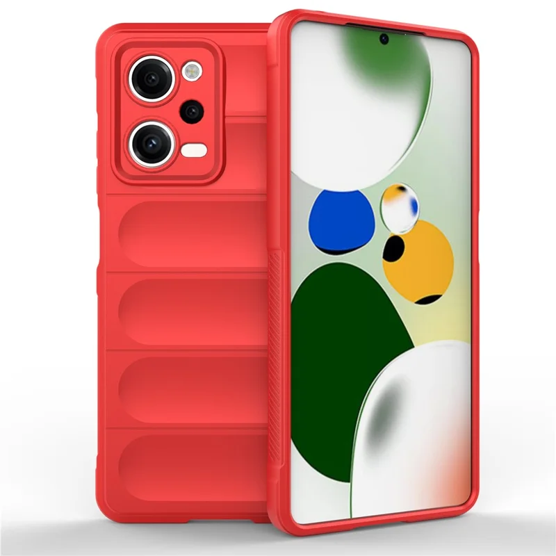 For Xiaomi Redmi Note 12 Pro 5G Drop-proof Back Cover Flexible TPU Anti-scratch Phone Case - Red