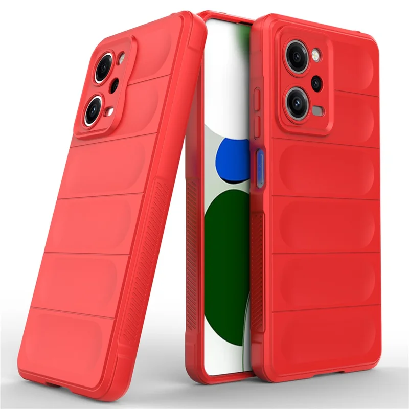 For Xiaomi Redmi Note 12 Pro 5G Drop-proof Back Cover Flexible TPU Anti-scratch Phone Case - Red