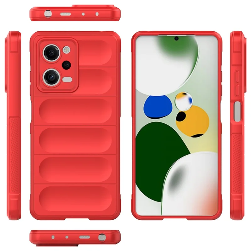 For Xiaomi Redmi Note 12 Pro 5G Drop-proof Back Cover Flexible TPU Anti-scratch Phone Case - Red