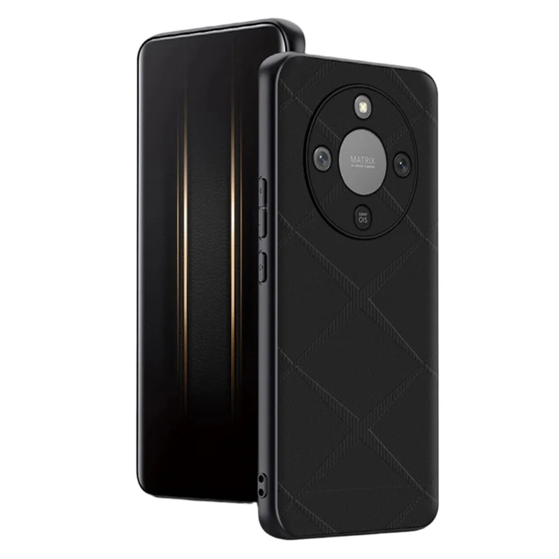 Phone Case For Honor Magic8 Lite 5G  /  X9d 5G  /  X70 5G X-Patterned TPU PU Leather PC Anti-Drop Phone Cover - Black