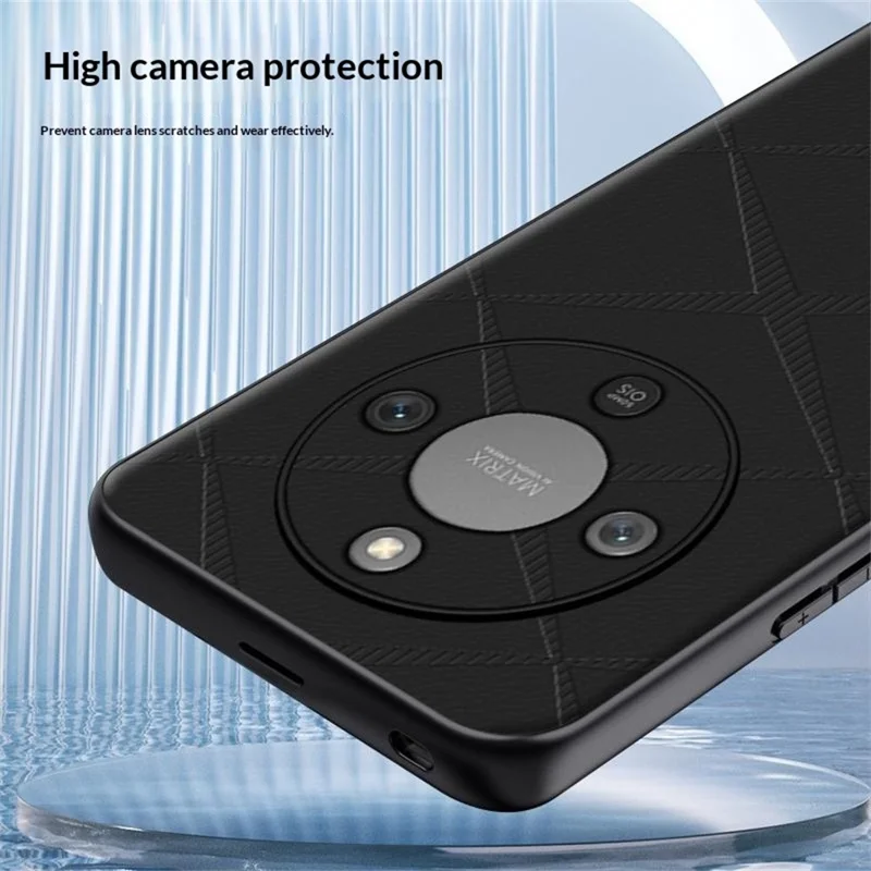 Phone Case For Honor Magic8 Lite 5G  /  X9d 5G  /  X70 5G X-Patterned TPU PU Leather PC Anti-Drop Phone Cover - Black