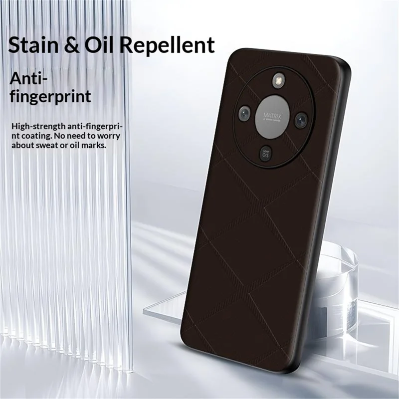 Phone Case For Honor Magic8 Lite 5G  /  X9d 5G  /  X70 5G X-Patterned TPU PU Leather PC Anti-Drop Phone Cover - Black