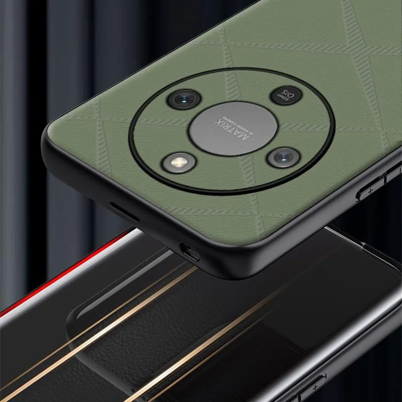 Phone Case For Honor Magic8 Lite 5G  /  X9d 5G  /  X70 5G X-Patterned TPU PU Leather PC Anti-Drop Phone Cover - Black