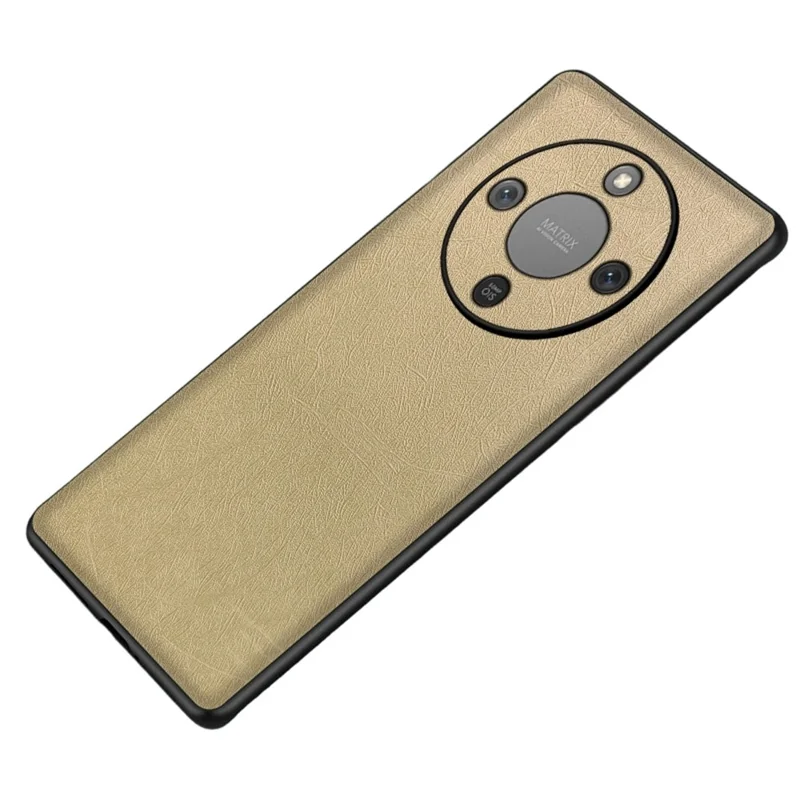 Phone Case For Honor Magic8 Lite 5G  /  X9d 5G  /  X70 5G Silk-Textured PU Leather Coated PC TPU Protective Phone Back Cover - Gold