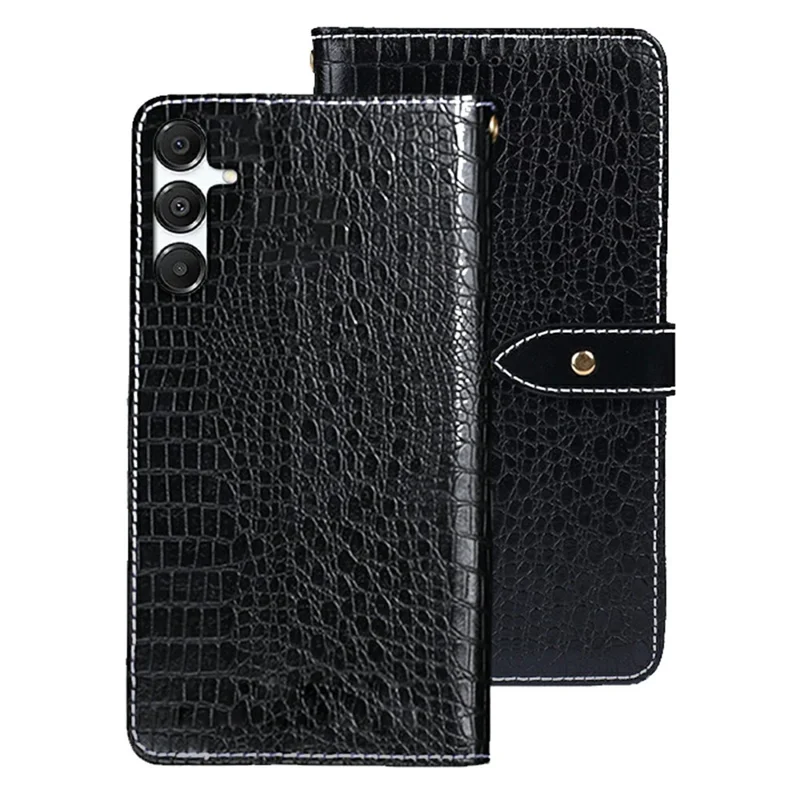 IDEWEI For Samsung Galaxy S26+ Case Crocodile Texture PU Leather Flip Phone Cover - Black