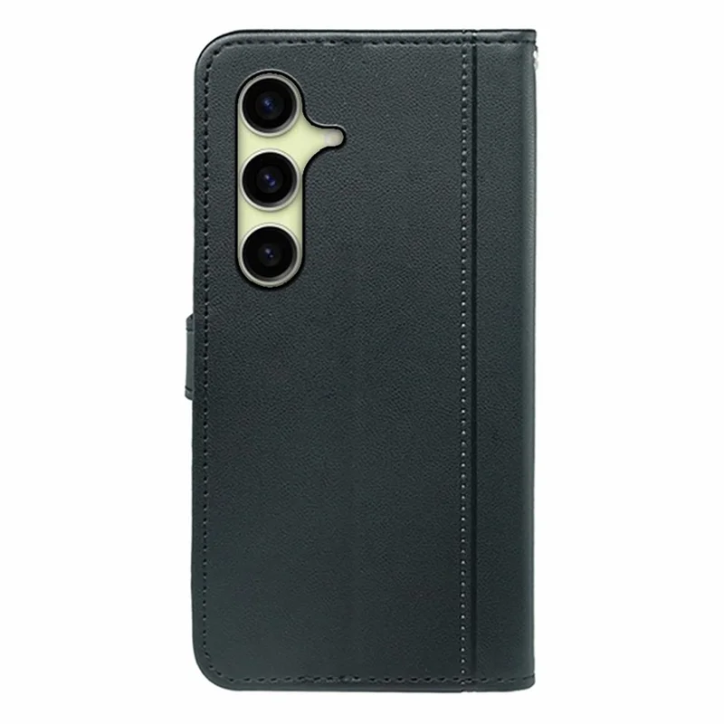 For Samsung Galaxy S26 Wallet Case Magnetic Snap Leather Phone Cover with Strap - Black