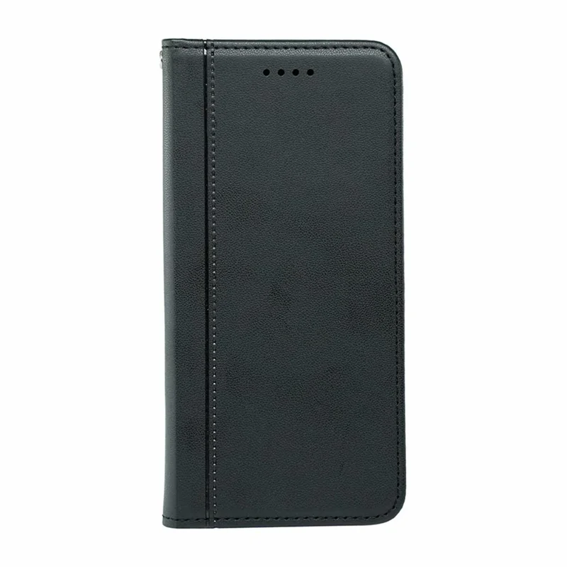 For Samsung Galaxy S26 Wallet Case Magnetic Closing PU Leather Phone Cover with Wrist Strap - Black