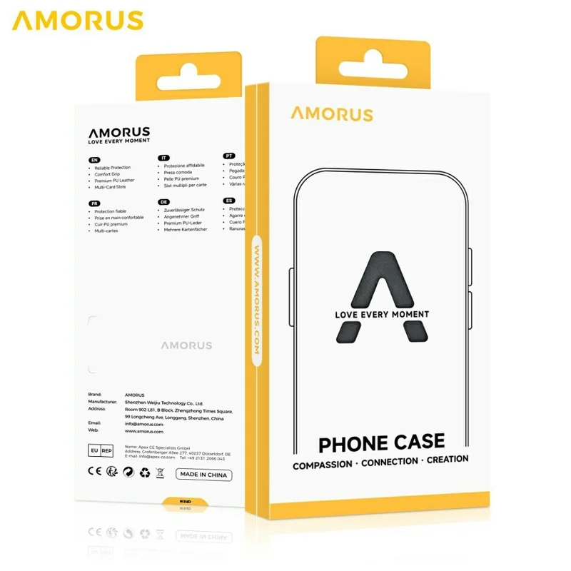 AMORUS For Samsung Galaxy A57 5G Case Kickstand PC + TPU Phone Cover with Camera Lens Slider - Black