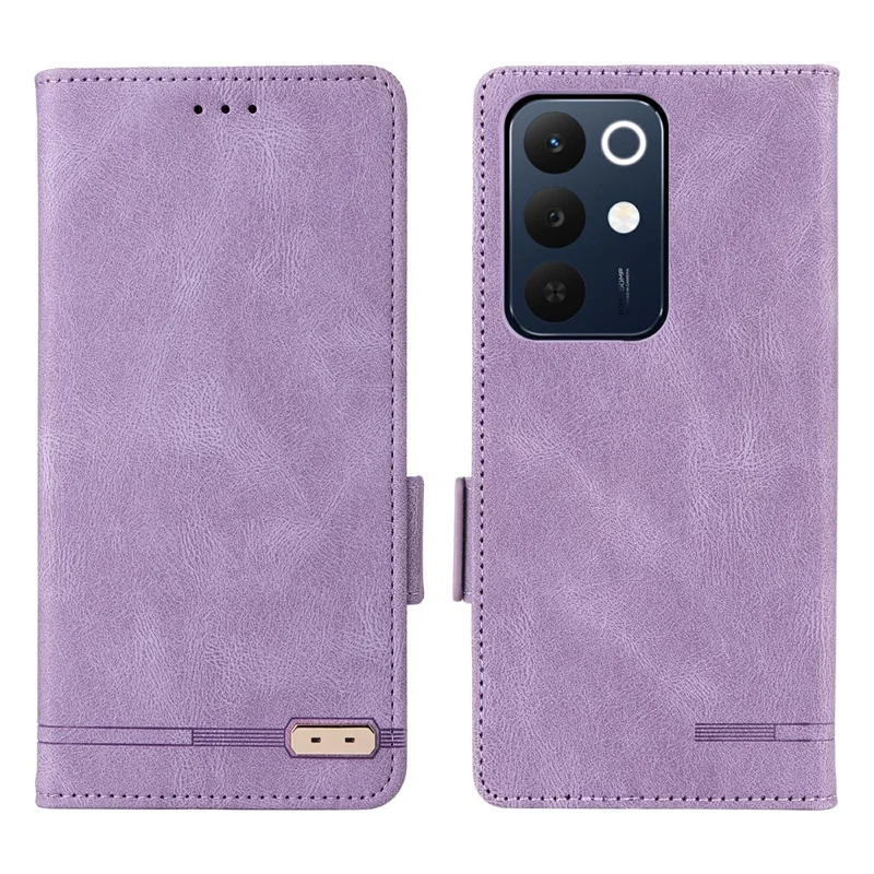 For Realme C85 5G Phone Case Leather Wallet Flip Phone Cover with Hardware Decor - Purple