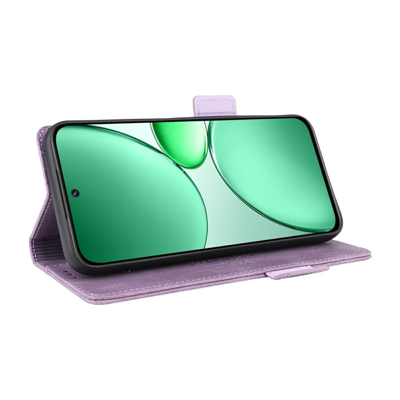 For Realme C85 5G Phone Case Leather Wallet Flip Phone Cover with Hardware Decor - Purple