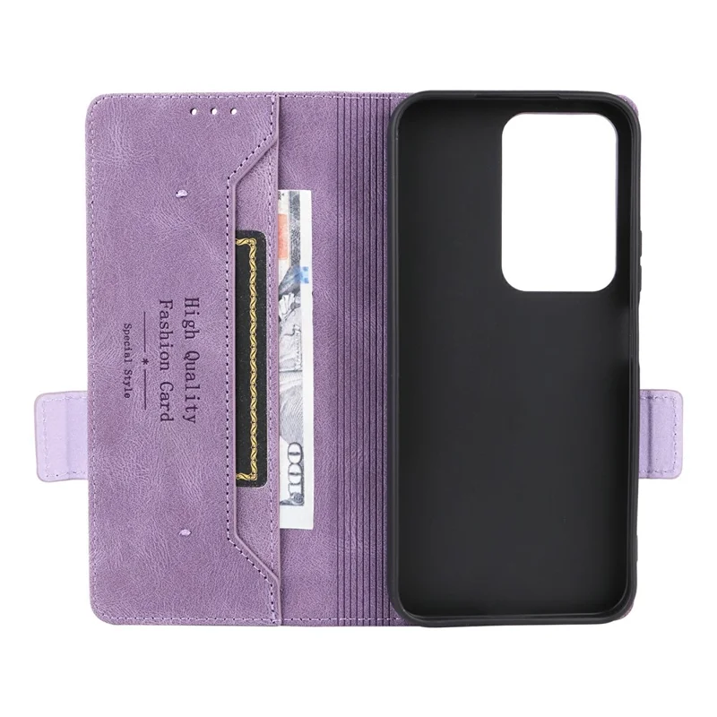 For Realme C85 5G Phone Case Leather Wallet Flip Phone Cover with Hardware Decor - Purple